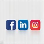 Sosiale medier ikoner: Facebook, Instagram, LinkedIn